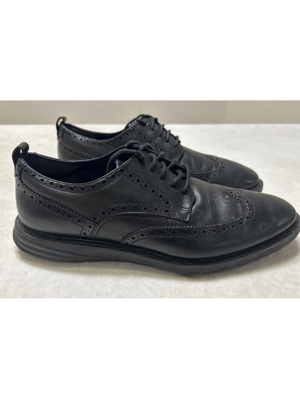 Cole Haan Men’s Size 12 Black GrandEvolution Wingtip Oxford Black Leather C26306